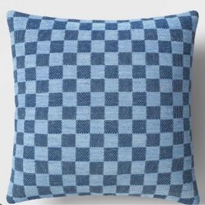 2pc Room Essential 16x16 Blue Checkerboard Design Throw Pillow, NWT